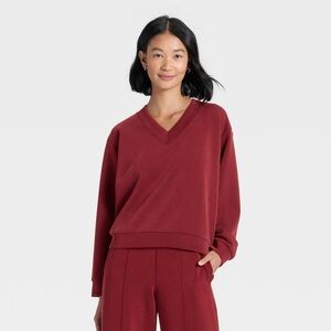 Women's Sandwash Sweatshirt - A New Day™ Maroon